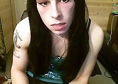 Sissy licks up own load