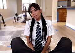 Asian Girl gets Huge Facial