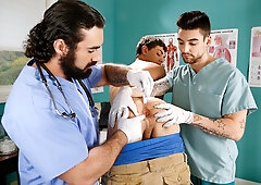 Hot doctor calls in his assistant to check a twink asshole
