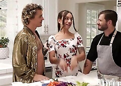 Delphine Films- April Olsen's Nasty Cooking Show Turns Into a Hot 3SOME