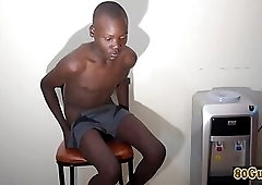 African amateur enjoys tugging his hard prick