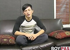 Solo twink stroking and pulling his cock for the camera