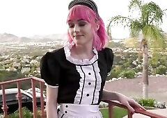 A slim marvelous trannt playgirl Claire Tenebrarum goes to thebedroom to clean but this babe is surprisd to watch her male boss Pierce Paris undressed