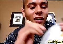 Jose Cortez begs his stepdad Richard Lennox to now swallow him full in his nasty mouth