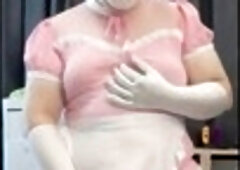 plump Femboy in Maid Onesie ejaculates
