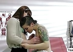 Horny Brunette TS Natalie Mars bangs Rizzo Fords pussy