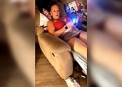 Filming up white hotty hotty's micro mini suit whilst this babe's playing fortnite and this babe's loving it