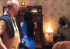 French Brunette With Fake Enhanced Huge Boobs Gets Her Nipples Sucked While Frozen In Time - Steve Q And Clea Gaultier