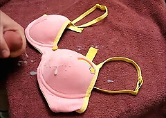 Neighbor girl`s rainbow bra