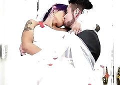 Ts bride TS Foxxy facesits her spouse and gets barebacked