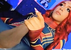 Redhead solo tgirl hottie will show u her intensive jerking. Catch her fully exposed showing all her breasts and yummy looking dong. This Babe likewis