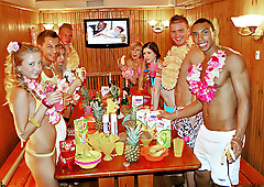 Awesome college fuck party in Hawaiian style