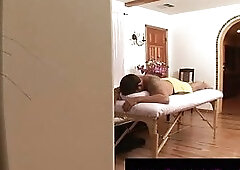 Straight client oiled up by gay masseur