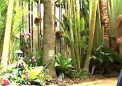 Hairy beefy daddy pleases asian twink