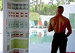 Adrian loves to suck huge cock down to his throat